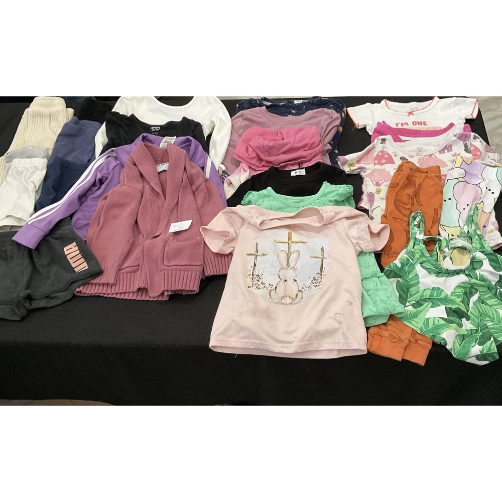 Mixed Brands Outfit Lot Girls Size 3T 23pc Dresses Tops Pants Adidas Trolls PUMA